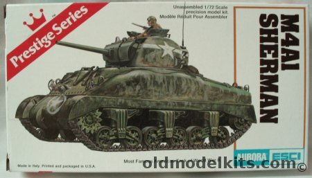 Aurora-ESCI 1/72 M4A1 Sherman Africa/Pacific/European Decals, 6205 plastic model kit